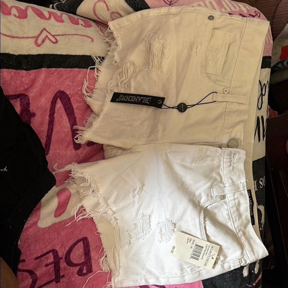 White Distressed Women's Shorts